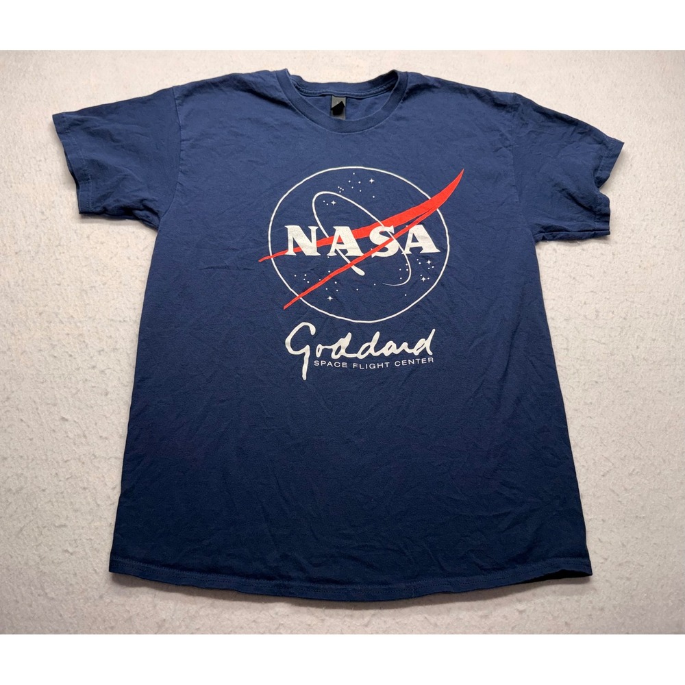 Gildan NASA Goddard Space Flight Center Navy Blue Graphic T-Shirt Mens Large